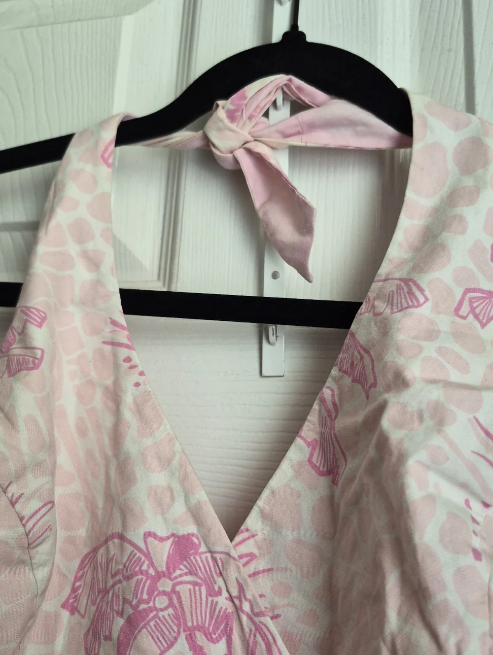 Lilly Pulitzer | size 10 | vintage halter sheath Mini Palm Pattern dress - Picture 4 of 8